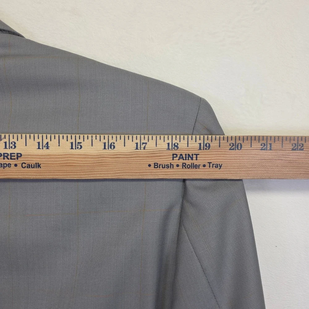 Bespoke Suit Mens 42‎ Jacket 36x32 Pants Gray Windowpane Formal Classic Business